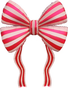 Шар (60''/152 см) Фигура, Бант, Стильные полоски, Красный, 1 шт.